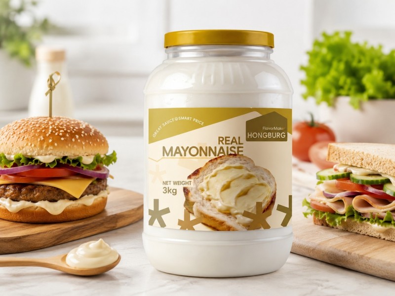Mayonnaise Nyata Gamelan Krim kanggo Sandwich lan Burger